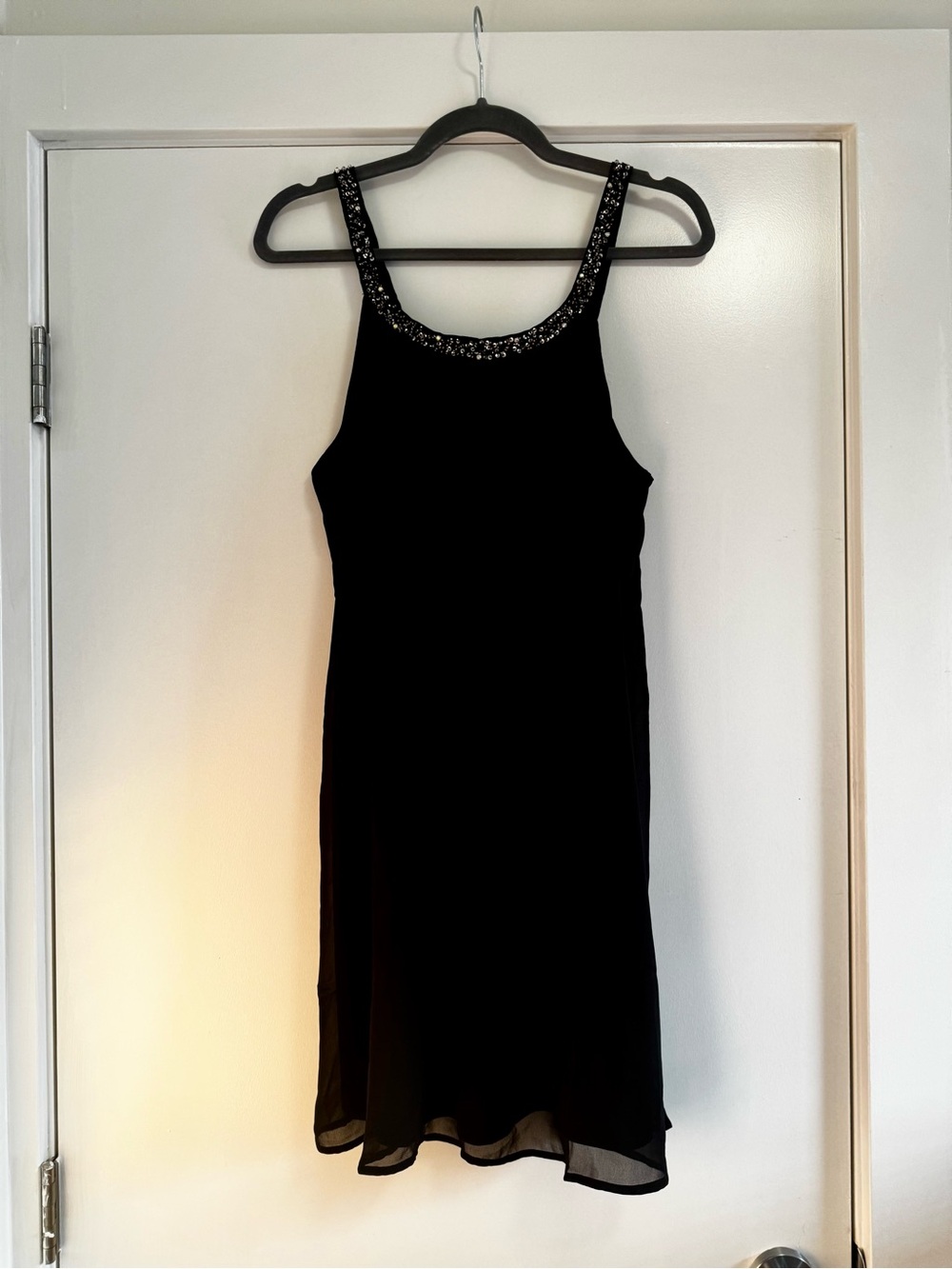 ONLY Piper Black Chiffon Sequin Embellished Strap Dress Size 38 Size 6 Medium